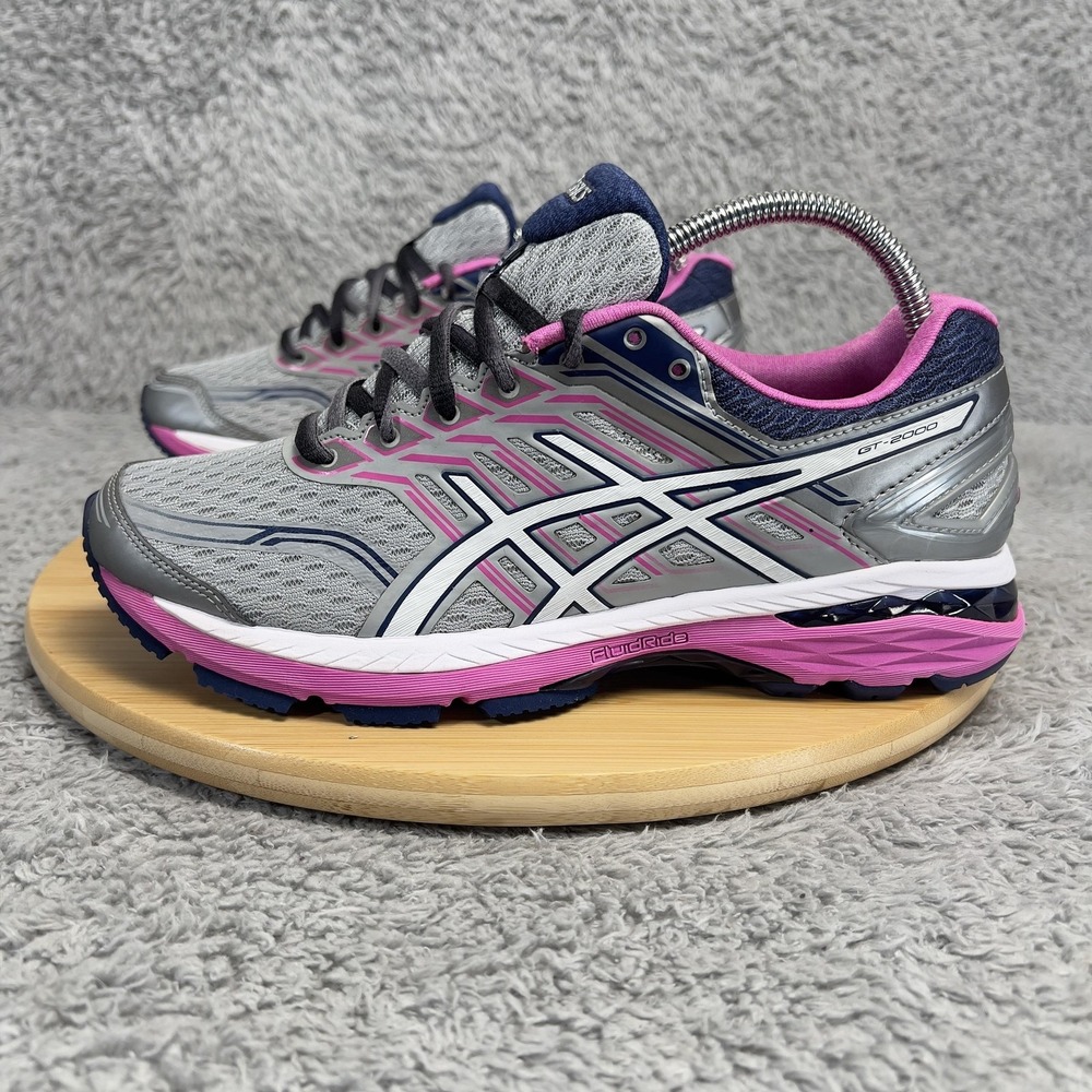 ASICS GT-2000 Shoes Womens 8.5 Gray Pink Running Cushioned Support Road T757N